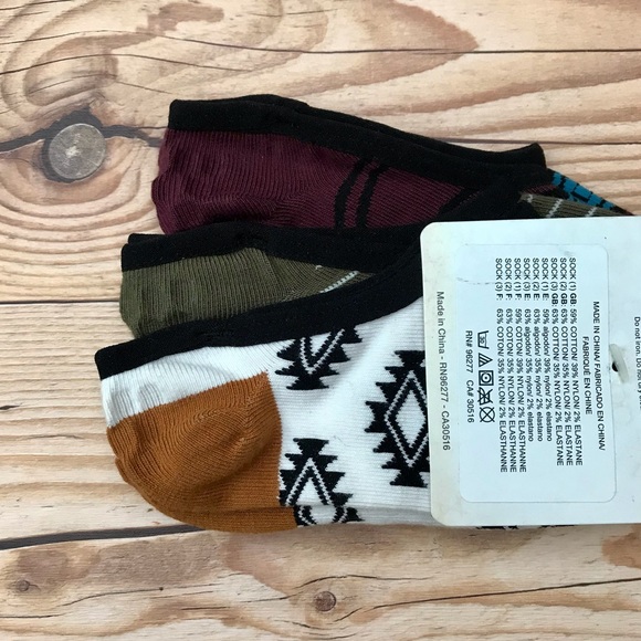 Vans Off The Wall 3 Pairs No Show Socks/Footies - Picture 12 of 12